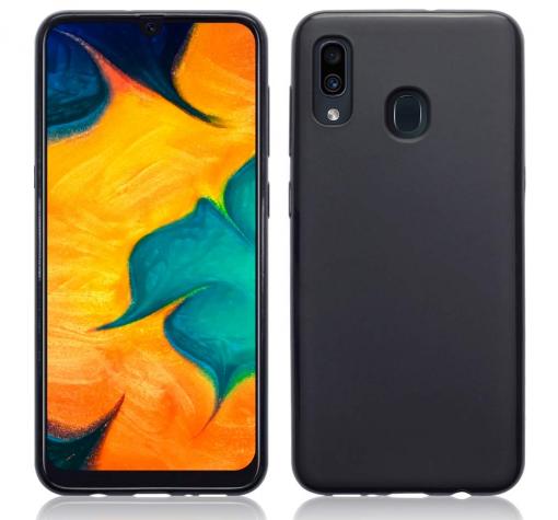 Силиконов калъф / гръб / TPU за Samsung A30 - черен / мат