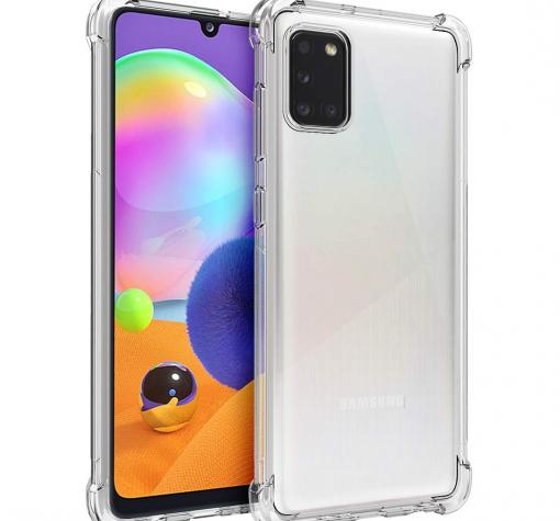 Удароустойчив силиконов калъф / гръб / TPU за Samsung A31 - прозрачен