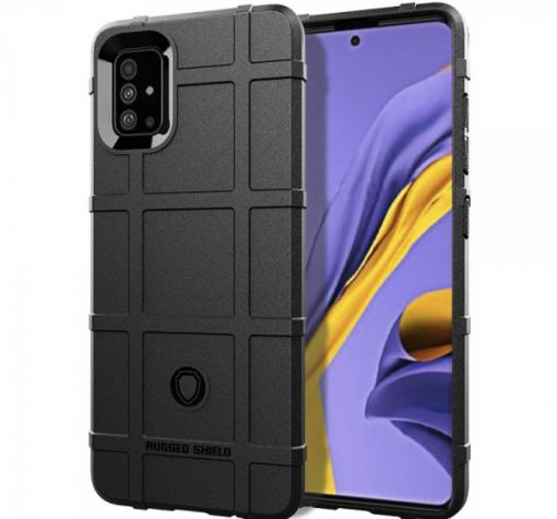 Оригинален силиконов калъф / гръб / Rugged Shield TPU Case за Samsung A71 - черен
