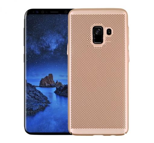 Луксозен твърд гръб за Samsung A6 2018 A600F - златист / Grid