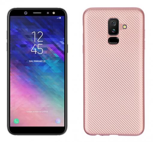 Силиконов калъф / гръб / TPU за Samsung A6 2018 - Rose Gold / Carbon