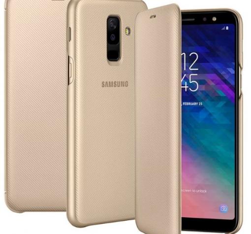 Оригинален калъф Flip Wallet Cover EF-WA605CFEGWW за Samsung A6 Plus 2018 - златист