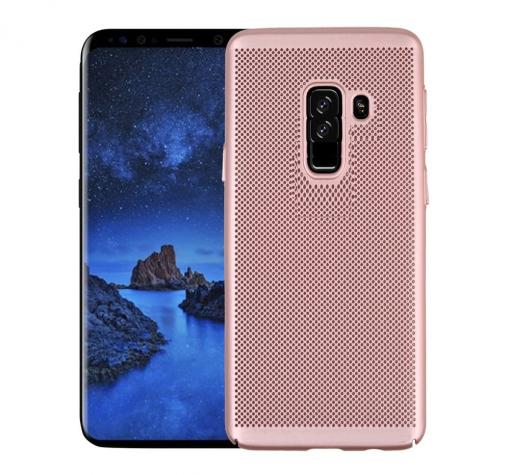 Луксозен твърд гръб за Samsung A6 Plus 2018 - Rose Gold / Grid