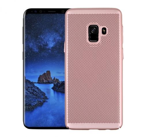 Луксозен твърд гръб за Samsung A6 2018 A600F - Rose Gold / Grid