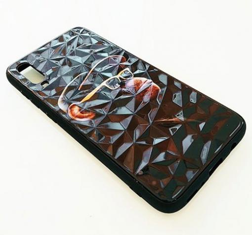 Луксозен твърд гръб 3D за Huawei P20 - маймуна / черна призма