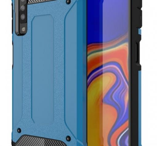 Силиконов гръб TPU Spigen Hybrid с твърда част за Samsung A7 2018 A750F - син