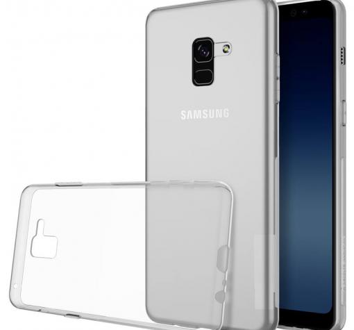 Ултра тънък силиконов калъф / гръб / TPU Ultra Thin за Samsung A8 Plus 2018 A730 - прозрачен / сив