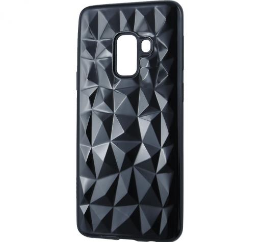 Луксозен силиконов калъф / гръб / TPU за Samsung A8 2018 A530F - призма / черен