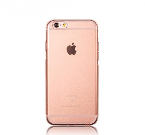 Луксозен силиконов калъф / гръб / TPU REMAX Wear It Series за Apple iPhone 6 / iPhone 6S - прозрачен / Rose Gold