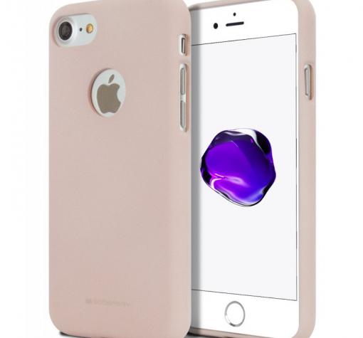 Луксозен силиконов калъф / гръб / TPU Mercury GOOSPERY Soft Jelly Case за Apple iPhone 7 Plus - бежов
