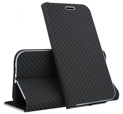 Луксозен кожен калъф Flip тефтер Vennus за Huawei Y5 2019 - черен / carbon