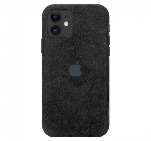 Оригинален гръб Leather Alcantara Case за Apple iPhone 11 Pro Max 6.5'' - Черен