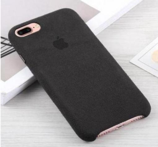 Оригинален гръб Leather Alcantara Case за Apple iPhone SE - Черен