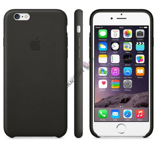 Оригинален силиконов калъф / гръб / TPU за Apple iPhone 7 - черен с кожа