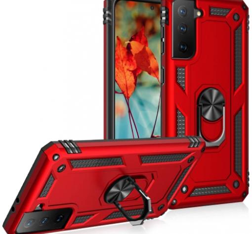 Силиконов гръб Spigen със стойка и магнитно захващане за Samsung S21 – червен