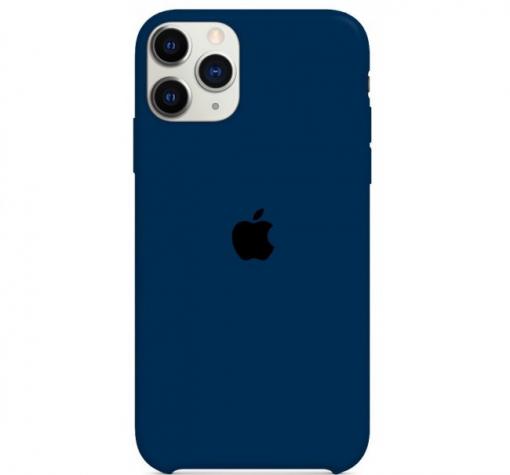 Оригинален гръб Silicone Cover за Apple iPhone 12 Mini 5.4" - син / лого