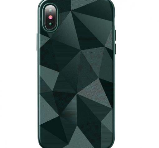 Силиконов калъф / гръб / PRISM GEOMETRIC TPU за Samsung A7 2018 A750F - зелен / призма