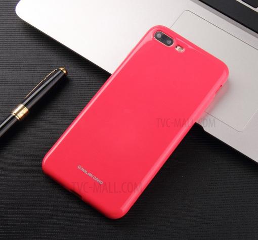 Силиконов калъф / гръб / Molan Cano Glossy Jelly Case за Apple iPhone 7 Plus / iPhone 8 Plus - розов / гланц / брокат