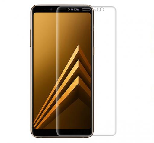 3D full cover Tempered glass screen protector Samsung A7 2018 A750F / Извит стъклен скрийн протектор Samsung A7 2018 A750F - прозрачен