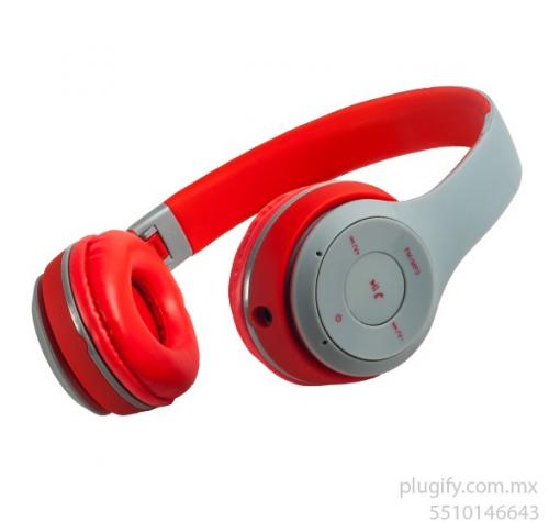 Стерео слушалки / Wireless Headset TM-019S - сиви с червено