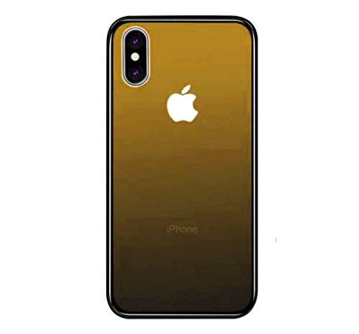 Стъклен скрийн протектор / Back Tempered Glass Protection Screen за Apple iPhone X / iPhone XS - заден / тъмно златист