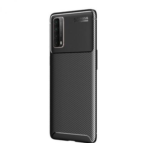 Луксозен силиконов калъф / гръб / TPU Auto Focus за Huawei P Smart 2021 - черен / Carbon