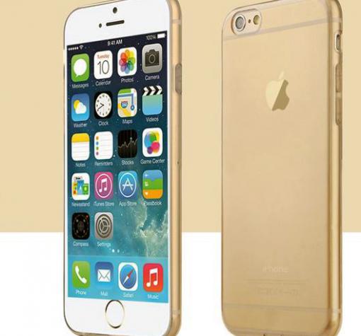 Луксозен ултра тънък силиконов калъф / гръб / TPU Ultra Thin JUICY COUTURE CASE за Apple iPhone 6 / iPhone 6S - прозрачен / златист