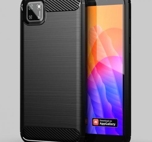 Силиконов калъф / гръб / TPU за Huawei Y5p - черен / carbon