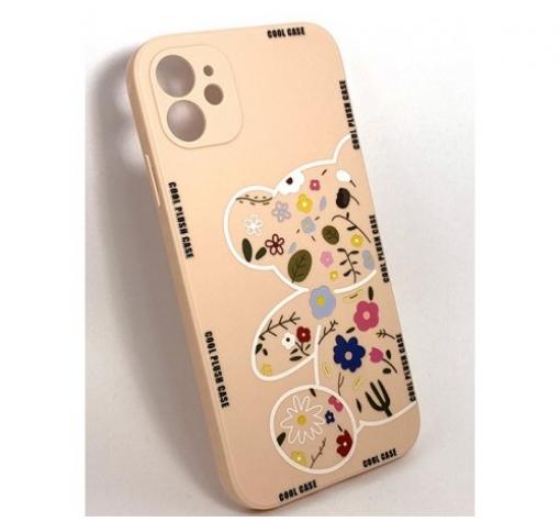 Силиконов калъф / гръб / TPU кейс за iPhone 11 (6.1) - мече с цветя розов