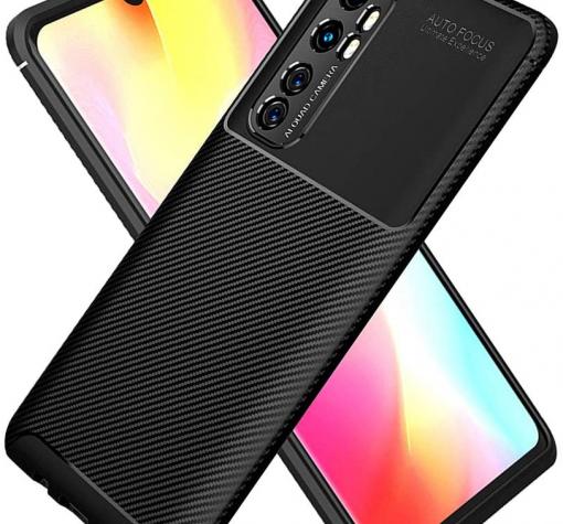 Луксозен силиконов калъф / гръб / TPU Auto Focus за Xiaomi Mi Note 10 Lite - черен / Carbon
