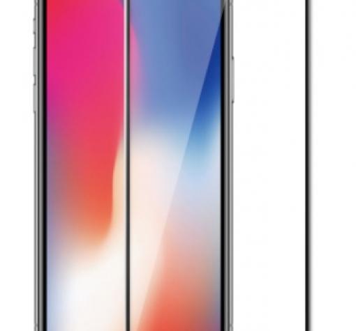 5D full cover Tempered glass Full Glue screen protector Apple iPhone X / Извит стъклен скрийн протектор с лепило от вътрешната страна за Apple iPhone X - черен