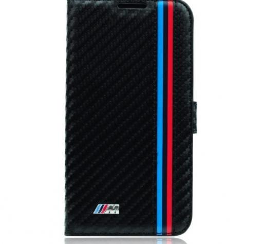 Оригинален кожен калъф Flip тефтер BMW за Apple iPhone 6 4.7" - черен / Carbon