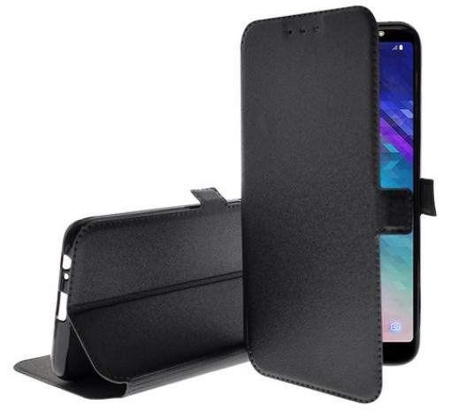 Кожен калъф Flip тефтер Flexi със стойка за Huawei P40 Lite - черен