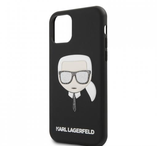 Оригинален силиконов гръб Karl Lagerfeld за Apple iPhone 12 /12 Pro 6.1'' - черен / Karl Head