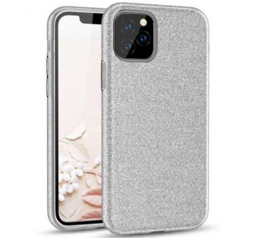 Силиконов калъф / гръб / TPU за Apple iPhone 12 /12 Pro 6.1'' - сребрист / брокат