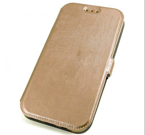 Кожен калъф Flip тефтер Flexi със стойка за Samsung J5 2016 J510 - бронз