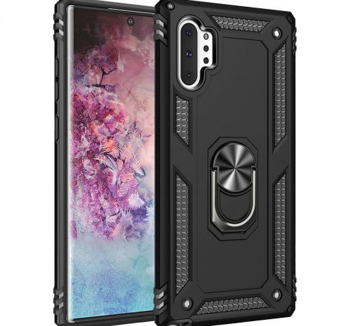 Силиконов гръб Spigen със стойка и магнитно захващане за Samsung Note 10 N970 - черен