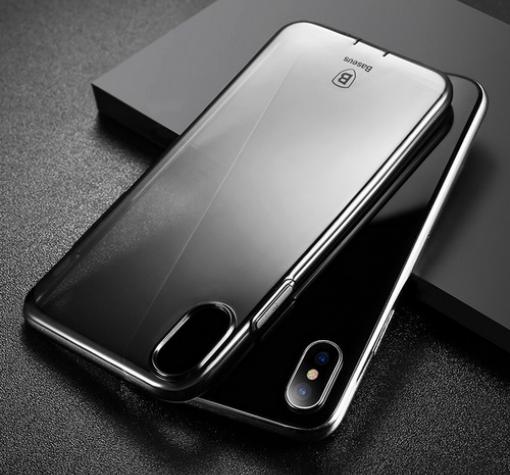 Оригинален силиконов калъф / гръб / TPU Baseus Simple Series Pluggy Case за Apple iPhone X - черен