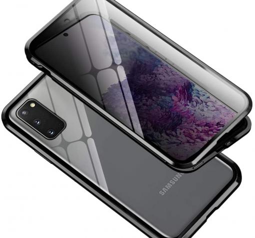 Магнитен калъф Bumper Case 360° FULL за Samsung A21S - прозрачен / черна рамка
