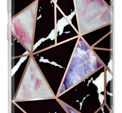 Луксозен силиконов калъф / гръб / TPU Glometric Marble за Apple iPhone 12 /12 Pro 6.1'' - черен