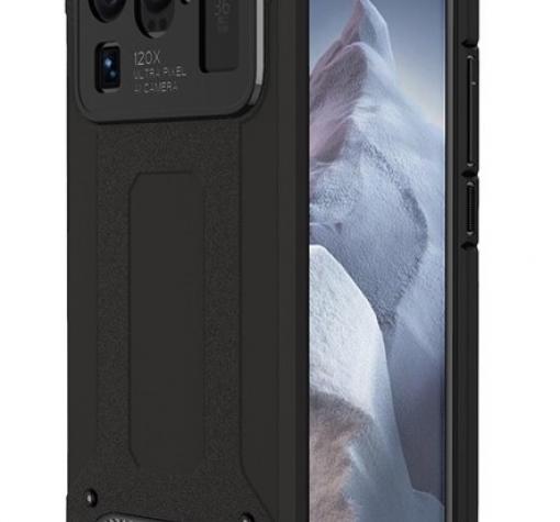 Силиконов гръб TPU Spigen Hybrid с твърда част за Xiaomi Mi 11 Ultra - черен