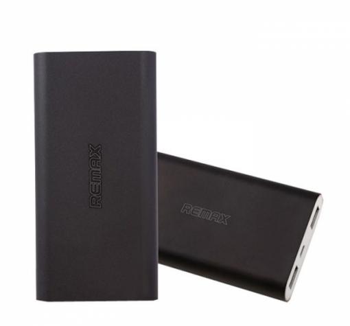 Външна батерия Power Bank REMAX 10000mAh за Samsung, Apple, LG, HTC, Sony, Nokia, BlackBerry, Huawei и др. - черна / два USB порта