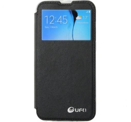 Луксозен кожен калъф Flip тефтер S-View UFO със стойка за Samsung S6 Edge G925 - черен