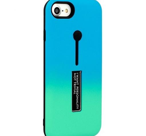 Луксозен гръб Vennus Hybrid Armor със стойка за Huawei P20 Lite - преливащ / синьо със зелено