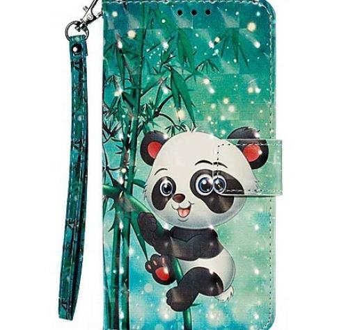 Кожен калъф Flip тефтер Flexi със стойка за Huawei P Smart Z / Y9 Prime 2019 - зелен / Bamboo Panda