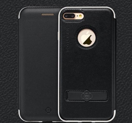 Луксозен кожен калъф Flip тефтер TOTU Design Acme Series със стойка за Apple iPhone 7 Plus - черен