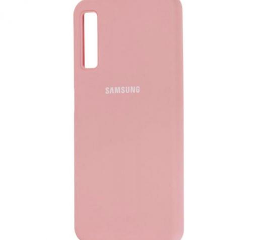 Оригинален гръб Silicone Cover за Samsung A7 2018 A750F - розов