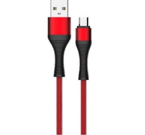 Оригинален USB кабел LDNIO LS402 Type-C USB Cable 5A за Samsung, LG, HTC, Sony, Lenovo и други - червен / 2 метра