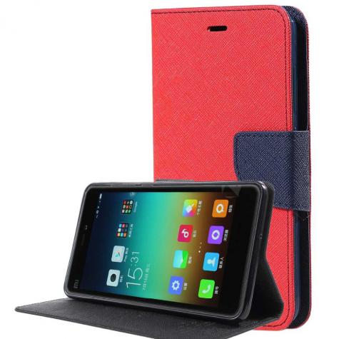 Луксозен кожен калъф Flip тефтер със стойка MERCURY Fancy Diary за Xiaomi RedMi 5A - червен