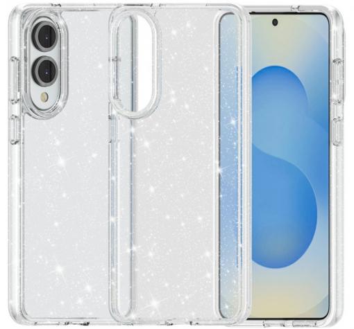 Луксозен силиконов калъф / кейс / Crystal Case TPU за Samsung S25 Edge - прозрачен / брокат